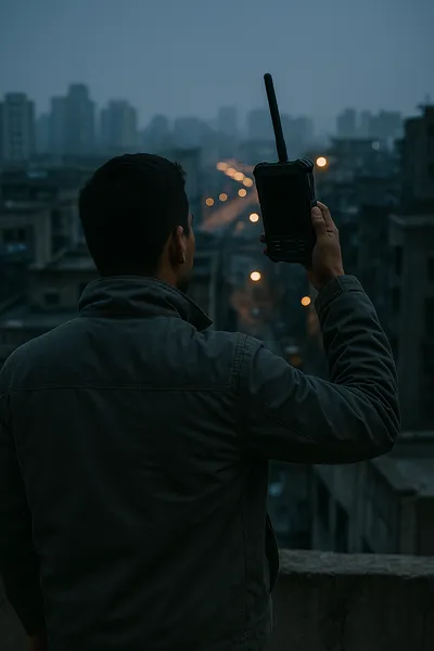 Close up of a local monitoring officer hand adjusting a traffic light style field notebook under a shaded mango tree in northern Uganda
