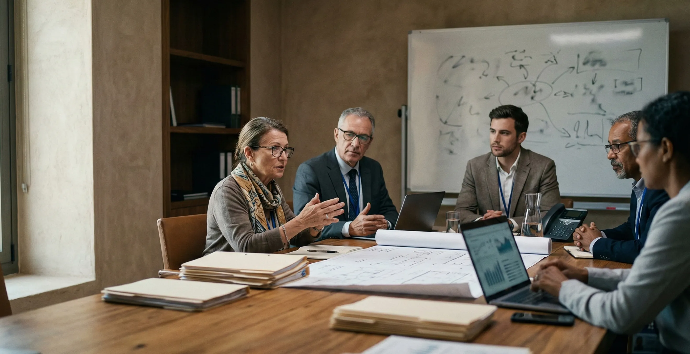 Consultant working side-by-side with government staff.